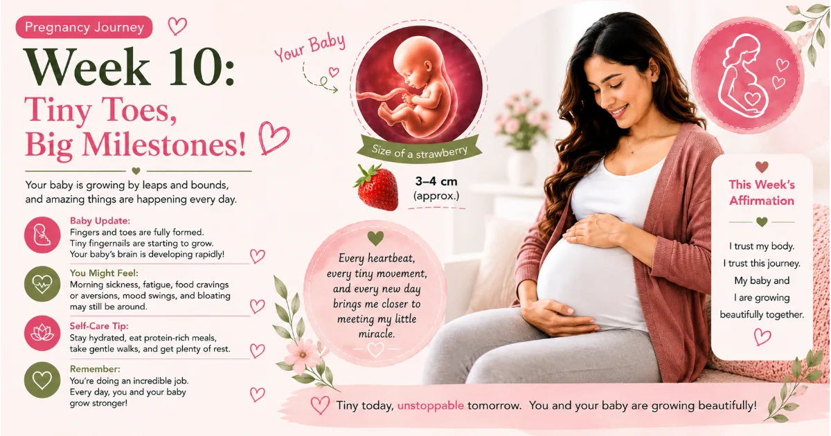 🤰 Pregnancy Journey – Week 10: Tiny Toes, Big Milestones! 💕