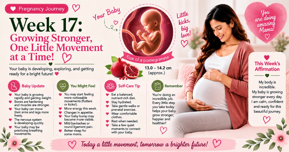 🤰 Pregnancy Journey, Week 17: Growing Stronger, One Little Movement at a Time! 💕