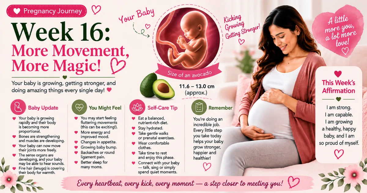 🤰 Pregnancy Journey – Week 16: More Movement, More Magic! 💕