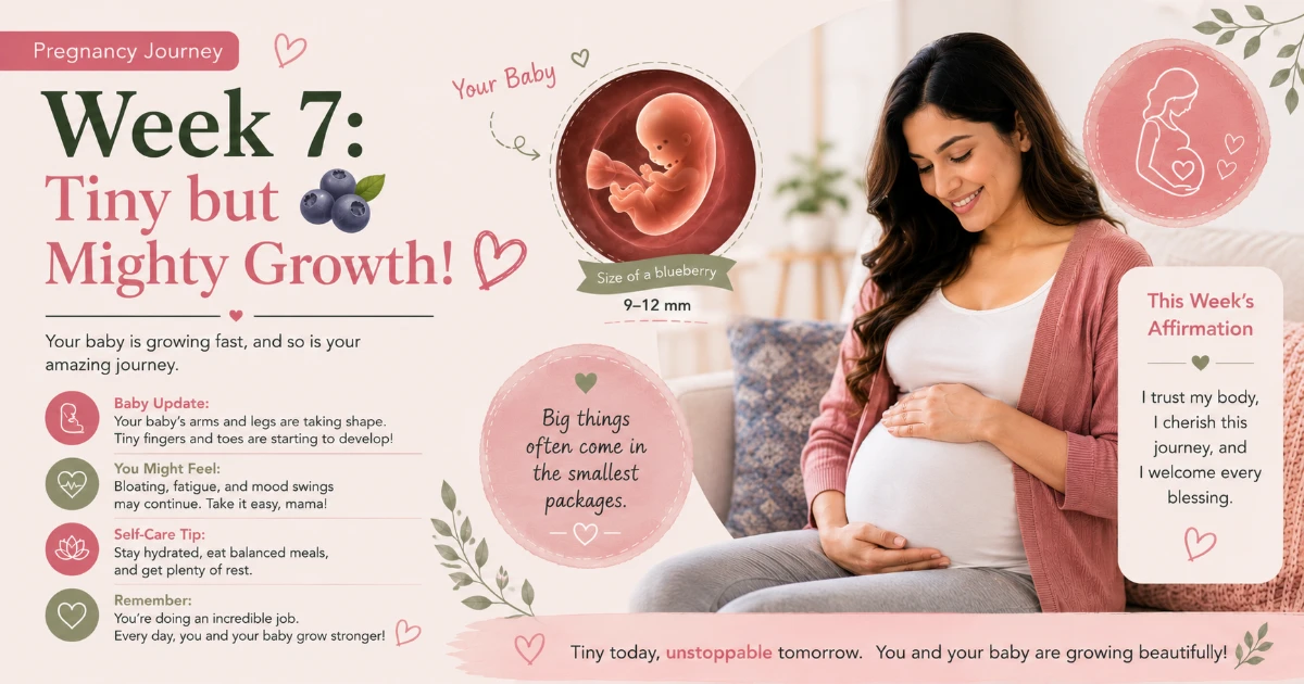 🤰 Pregnancy Journey | Week 7: Tiny but Mighty Growth! 🫐
