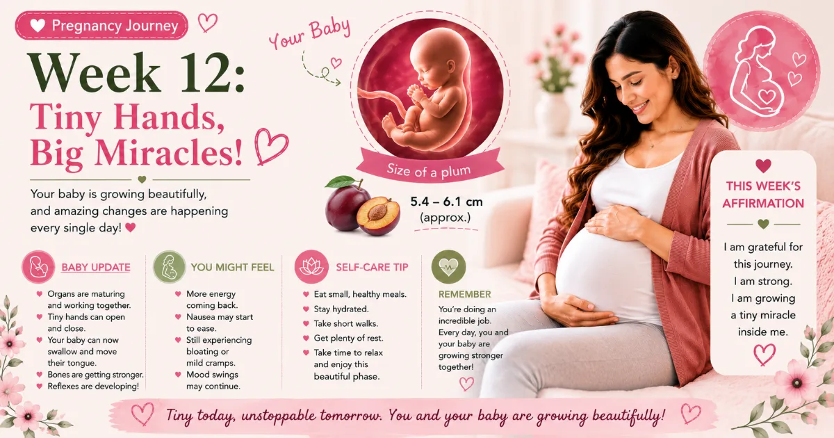🤰 Pregnancy Journey – Week 12: Tiny Hands, Big Miracles! 💕