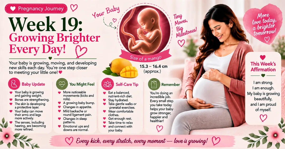 🤰 Pregnancy Journey, Week 19: Growing Brighter Every Day! 💕