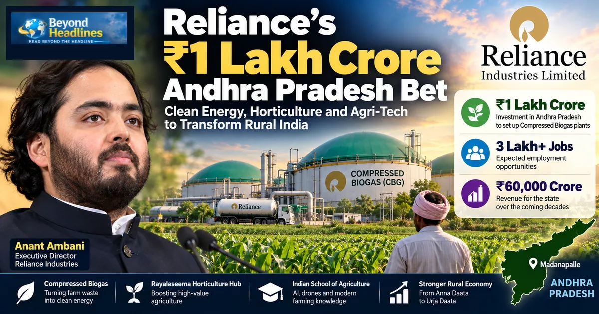 Reliance's ₹1 Lakh Crore Andhra Pradesh Bet: How Anant Ambani's Clean Energy and Agriculture Vision Could Reshape Rural India