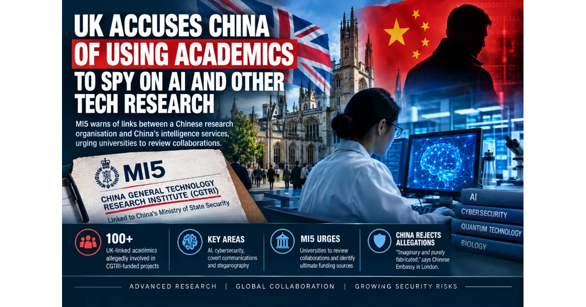 UK Accuses China of Using Academics to Access AI and Advanced Technology Research